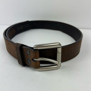 Ariat Brown Leather Belt with Silver Buckle Sz 38